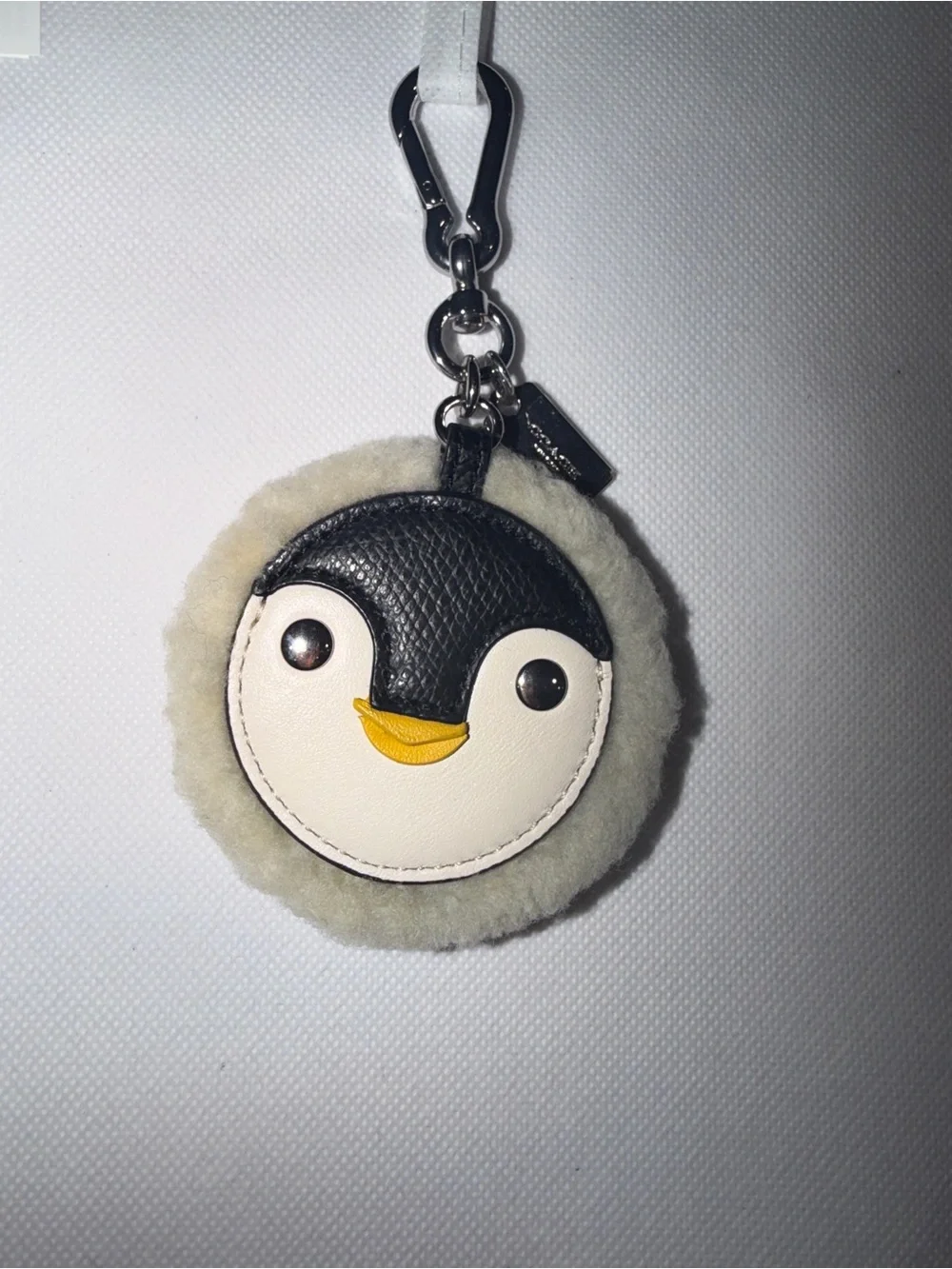 Coach Penguin Keychain Charm - Black, White & Yellow